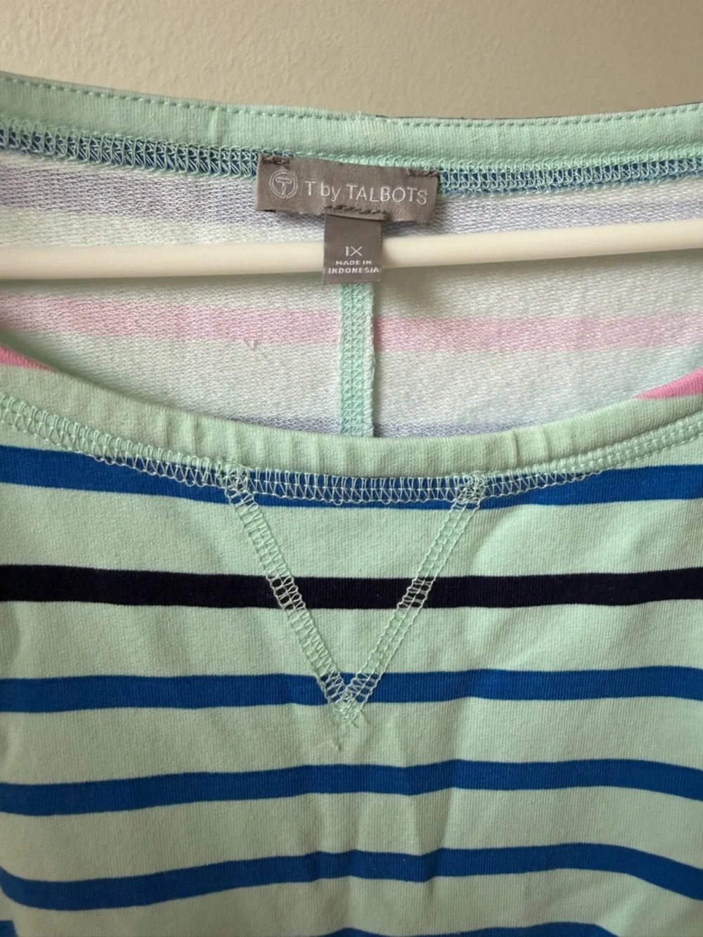 Talbots striped sleeveless dress, mint stripe - Picture 5 of 8